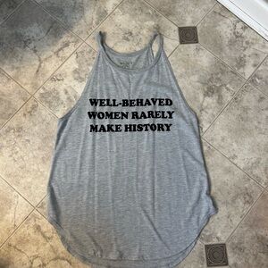 Mighty Fine Gray Tank Top with Black Slogan